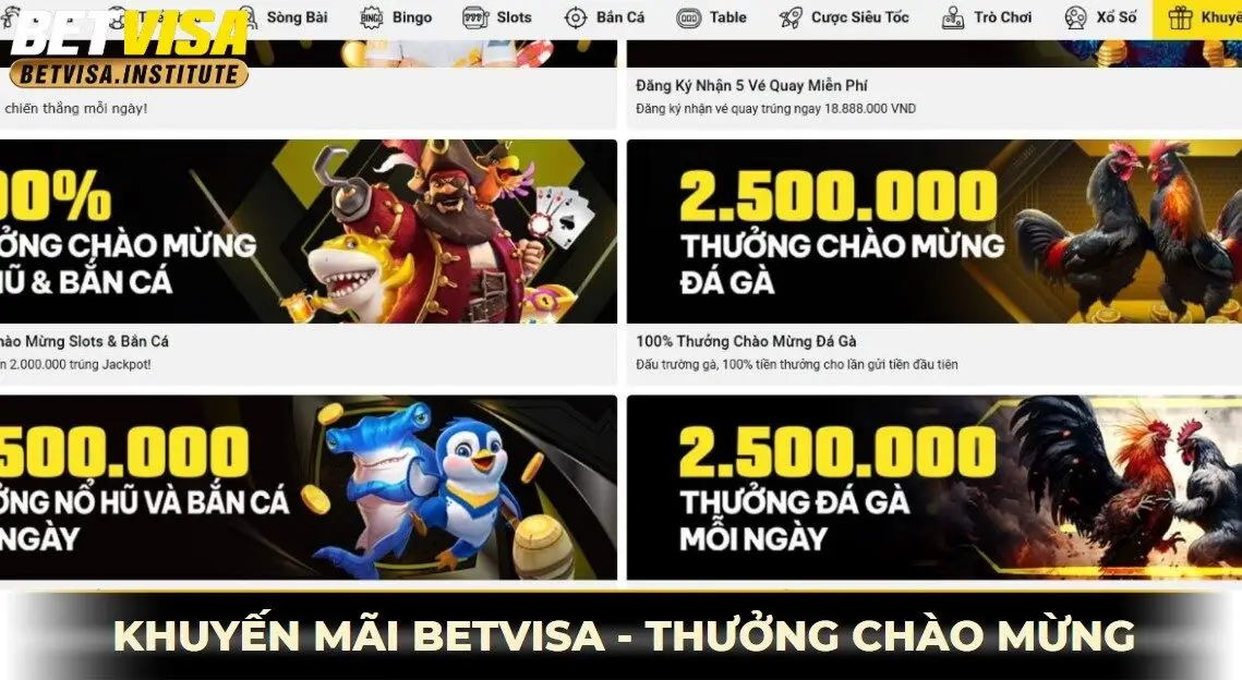 Khuyến mãi betvisa thưởng chào mừng